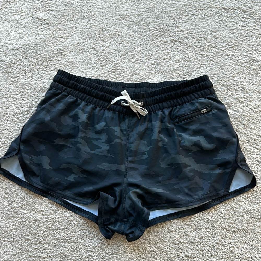 Vuori Black Camo Athletic Shorts
